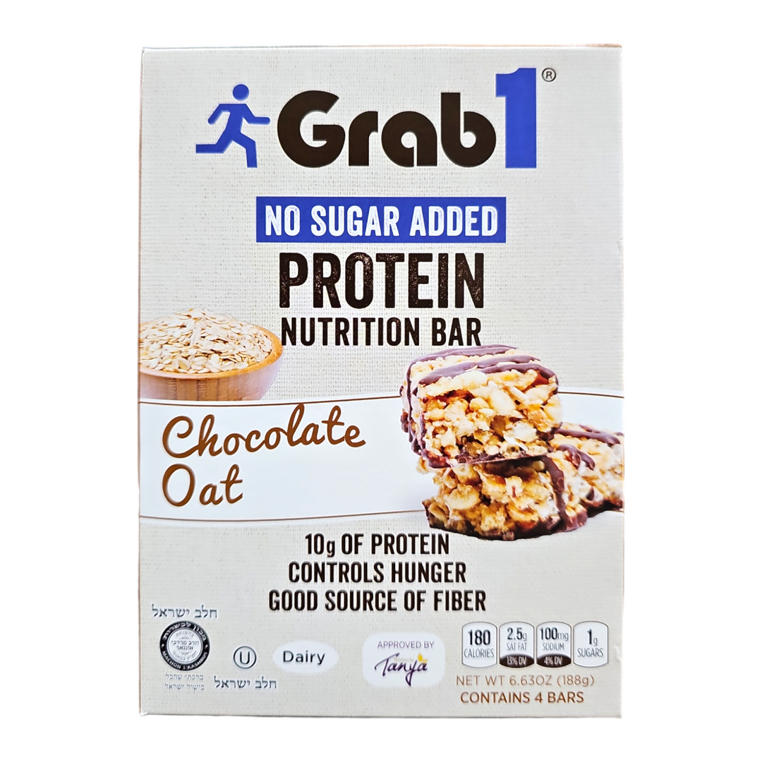 Grab1, Protein Bar No Sugar Added Chocolate Oat 6.63 Oz