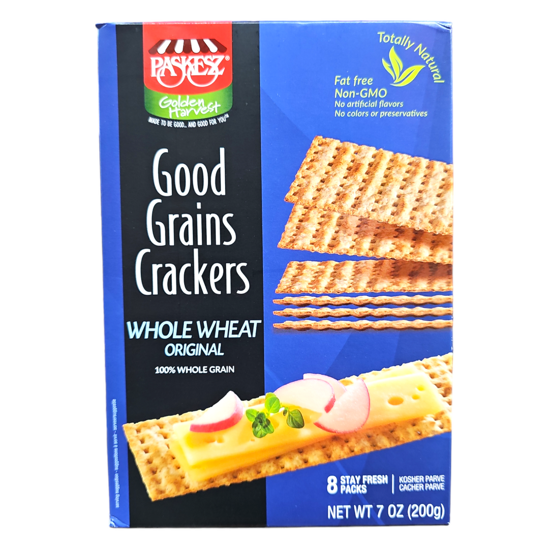 Paskesz, Good Grains Crackers Whole Wheat Original 7 Oz