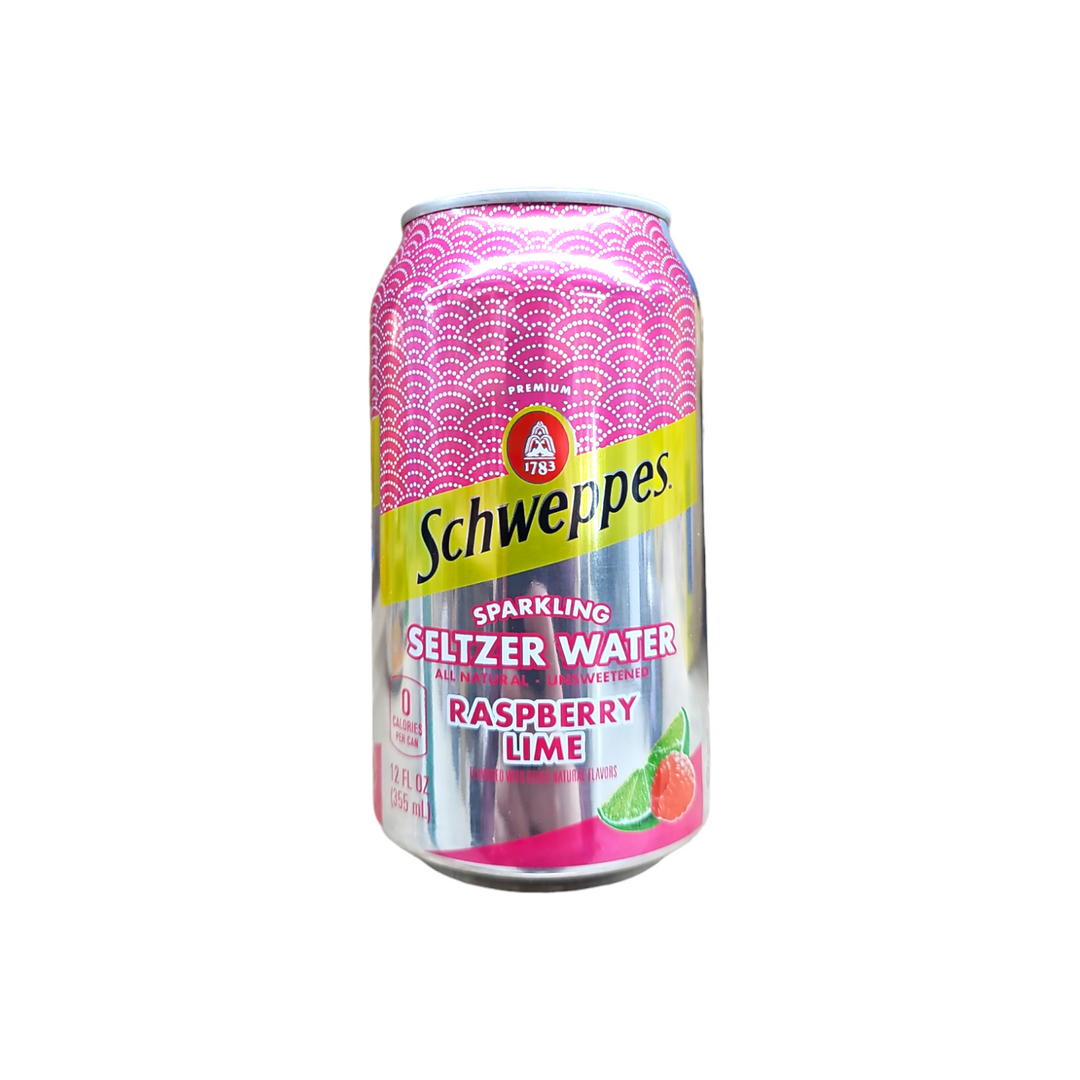 Can, Schweppes Sparkling Seltzer Water Raspberry Lime 12 Oz