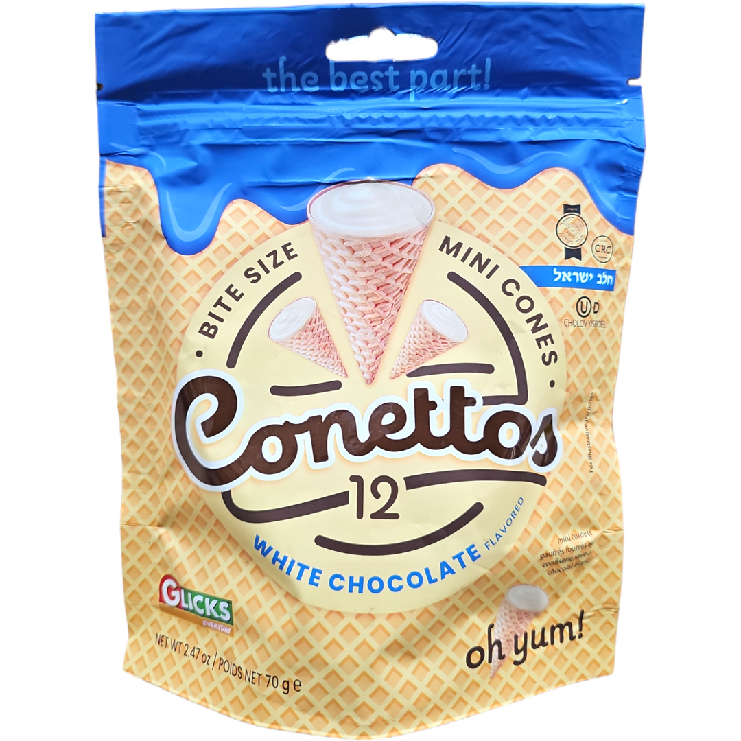 Glicks Everyday, Conettos White Chocolate Flavored 2.47 Oz