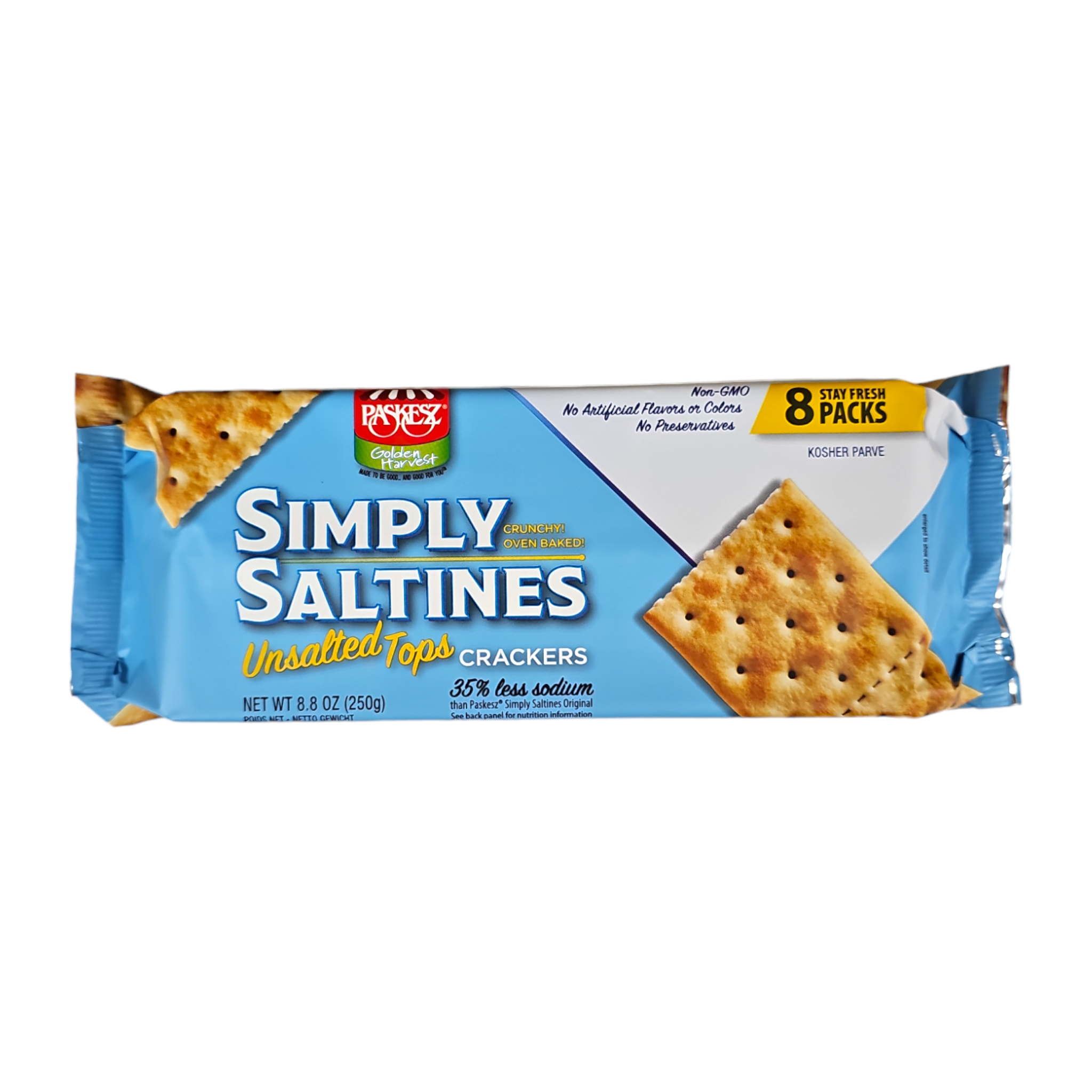 Paskesz, Simply Saltines Unsalted Tops Crackers 8 Packs – Vendors
