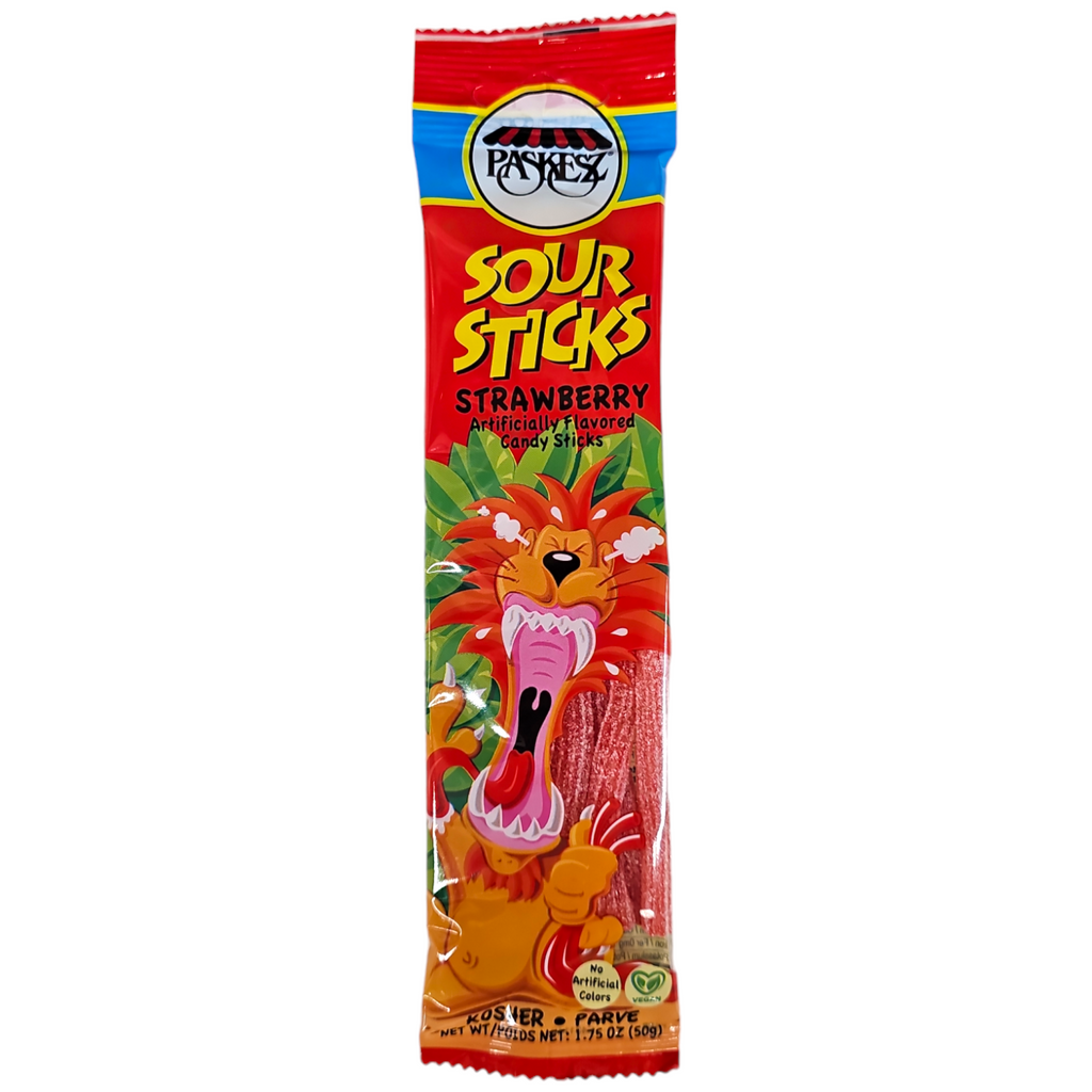 Paskesz, Sour Sticks Strawberry 1.75 Oz