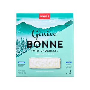 Geneve, Bonne Swiss White Chocolate Hazelnut Filling 3 Bars