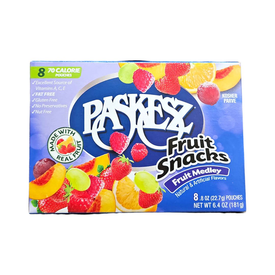 Paskesz, Fruit Snacks Fruit Medley 8 Pouches 6.4 Oz