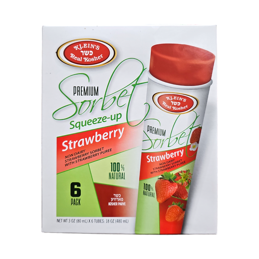 Klein's, Premium Sorbet Squeeze-up Strawberry 6 x 3 Oz