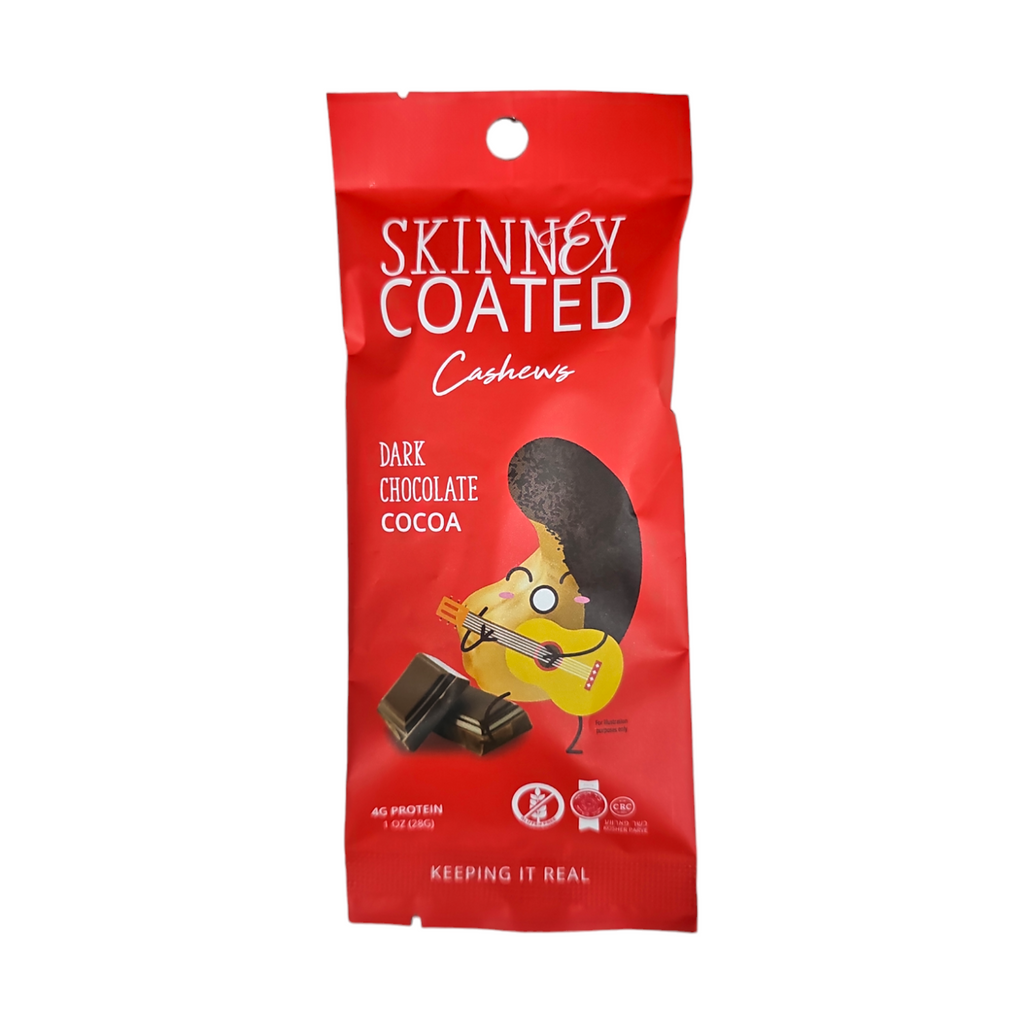 Skinny Coated Cashews, Dark Chocolate Cocoa 1 Oz