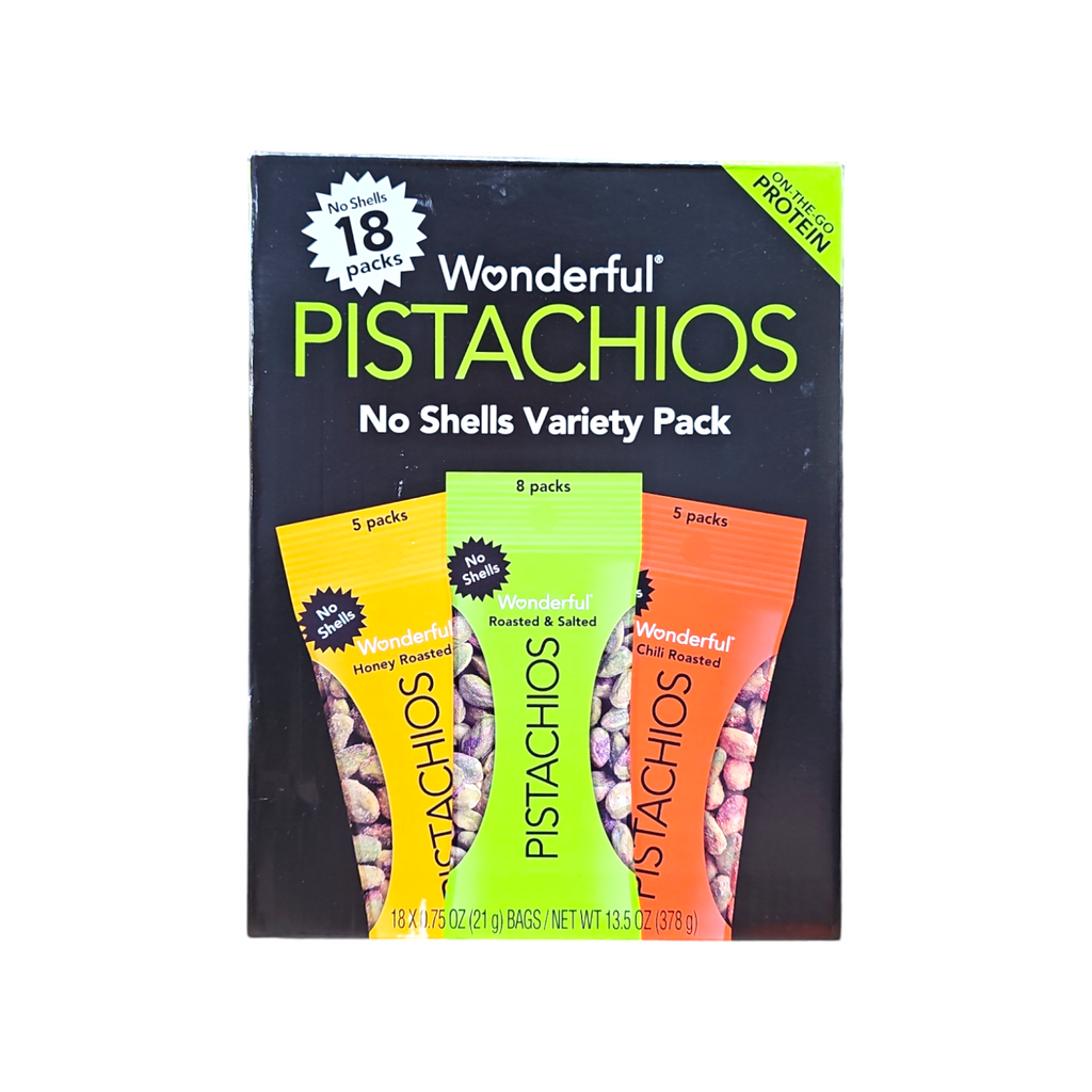 Wonderful Pistachios, Honey, Salted, Chili Roasted Variety Pack 18 X 0.75 Oz