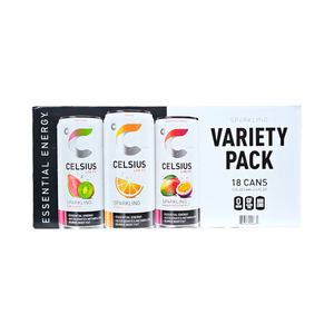 Celsius, Sparkling Variety Pack Kiwi Guava, Orange, Mango Passionfruit 18 Cans