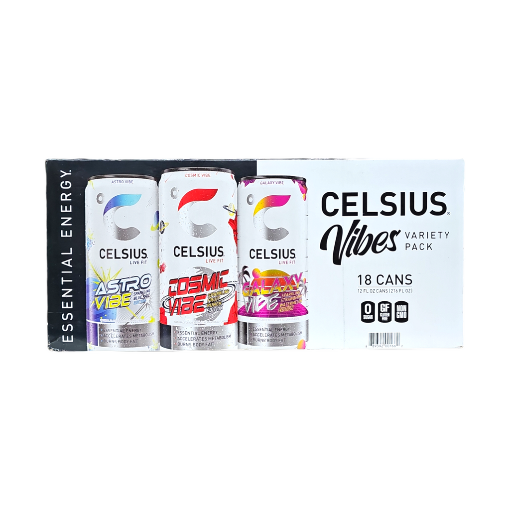 Can Celsius, Space Variety Pack Astro, Cosmic, Galaxy Vibes 18 Pack