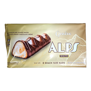 Geneve, Alps White, Milk Chocolate Coated Wafer 8 Snack Size Bars