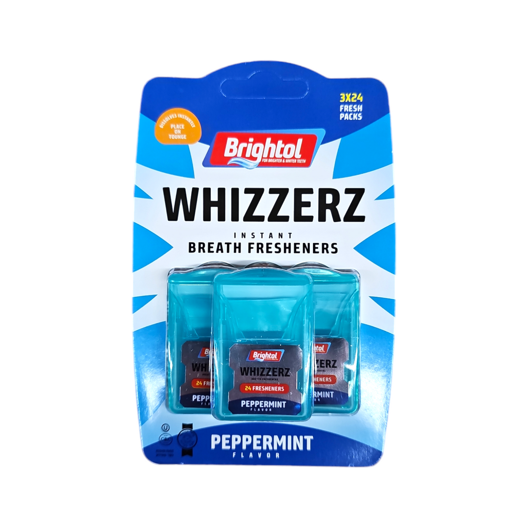 Brightol, Whizzers Peppermint Instant Breath Fresheners 3 Pack