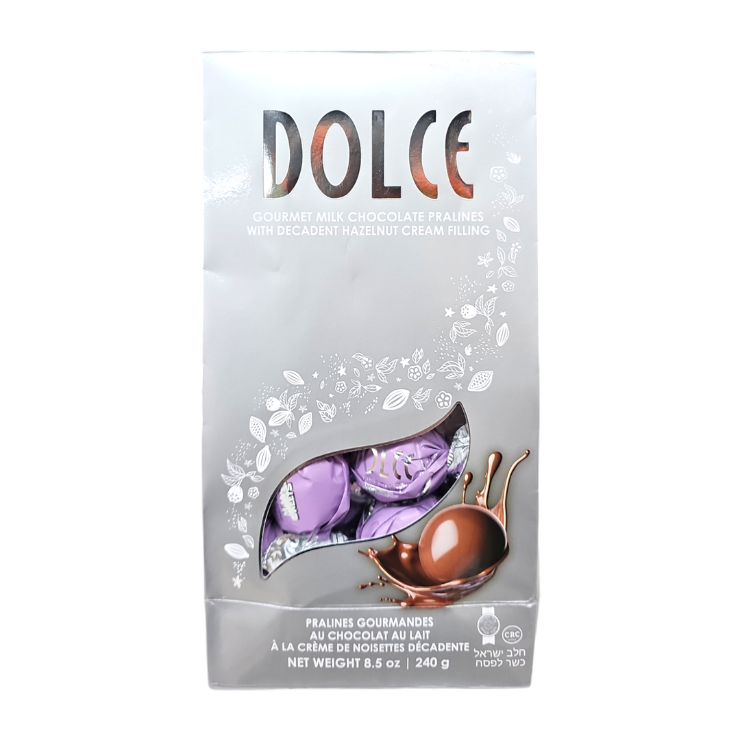 Dolce, Gourmet Milk Chocolate Pralines With Decadent Hazelnut Cream Filling 8.5 Oz