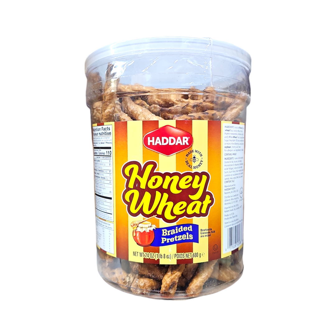 Haddar, Honey Wheat Braided Pretzels Bucket 24 Oz