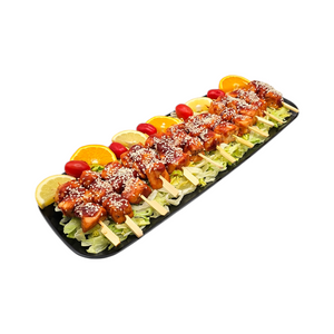 Teriyaki Salmon Skewers Platter with Citrus Garnish (12 CT) 587
