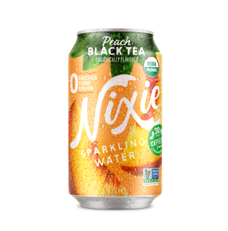 Can, Nixie Sparkling Water Peach Black Tea 12 oz.