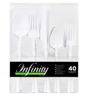 Infinity Flatware White Combo (40 Count)