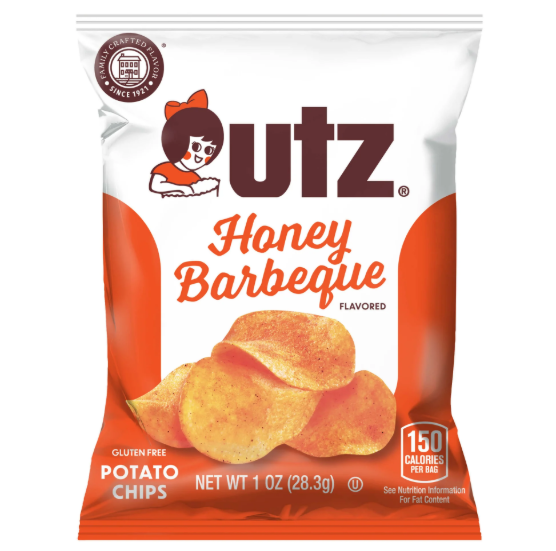 Utz, Honey BBQ Potato Chips 1oz