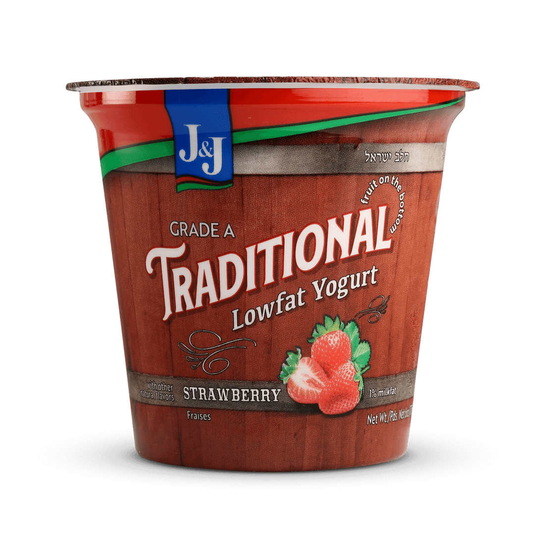 J&J, Traditional Lowfat Strawberry Yogurt 6 Oz