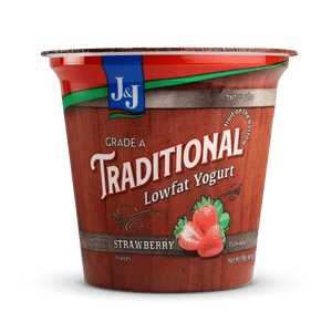 J&J, Traditional Lowfat Strawberry Yogurt 6 Oz