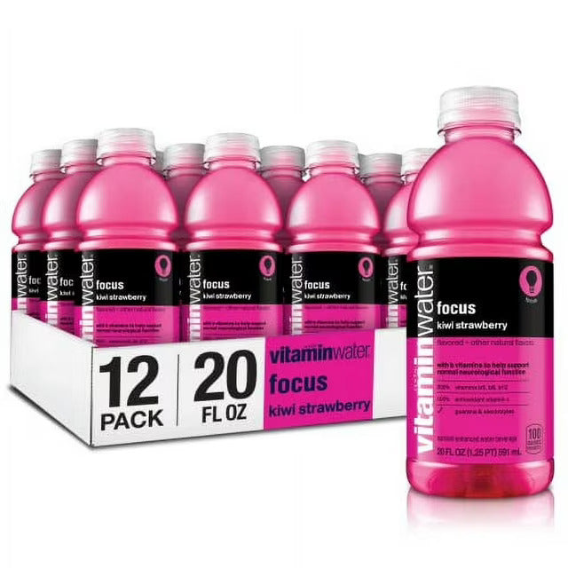 CASE Glacau, Vitamin Water Focus Kiwi Strawberry 20 Oz 12pk