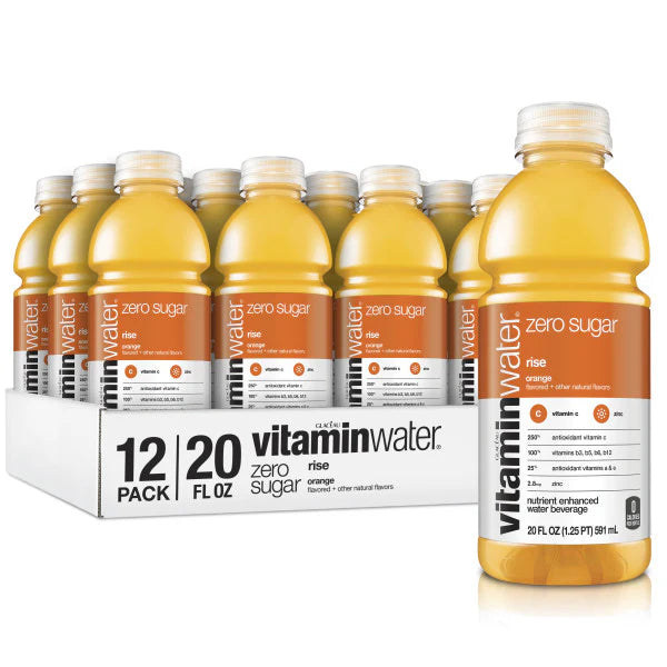 CASE Glacau, Vitamin Water Zero Sugar Rise Orange 20 Oz 12pk