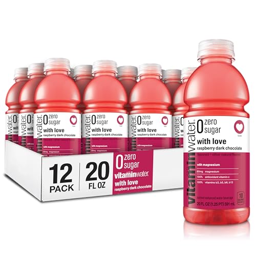 CASE Glacau, Vitamin Water Zero Sugar With Love Raspberry Dark Chocolate 20 Oz 12pk