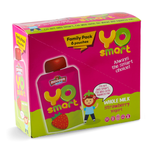 Dairy Mehadrin Kids!, YO Smart Whole Milk Strawberry Yogurt Family Pack 6 ct