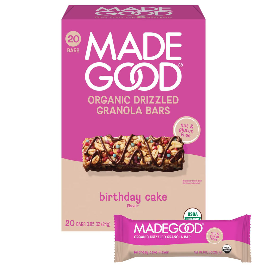 Made Good Birthday Cake Drizzled Bars, 0.85 oz., 20 pk