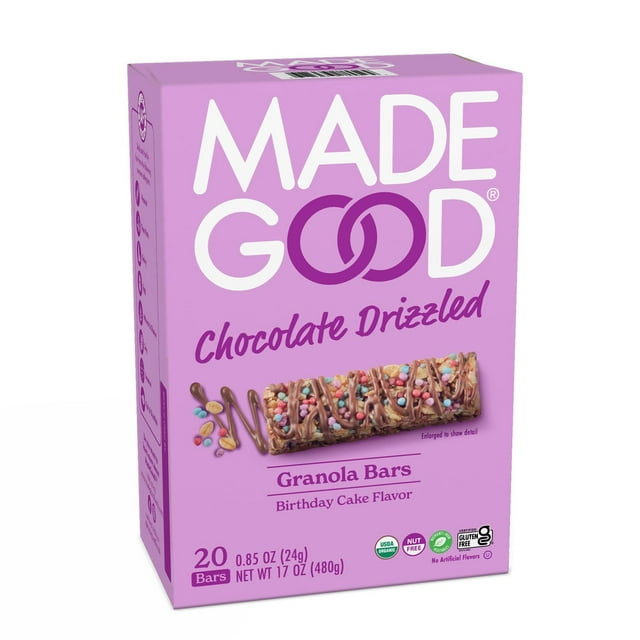 Made Good Birthday Cake Drizzled Bars, 0.85 Oz., 24 pk.