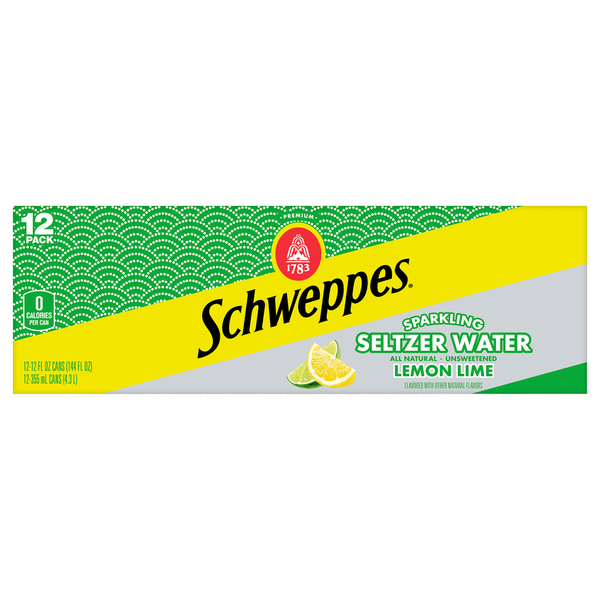 CASE Can, Schweppes Sparkling Seltzer Water Lemon Lime 12 Oz 12pk