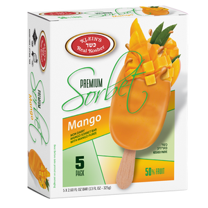 Klein's Ice Cream, Premium Sorbet Mango Bar 5 X 2.60 Oz