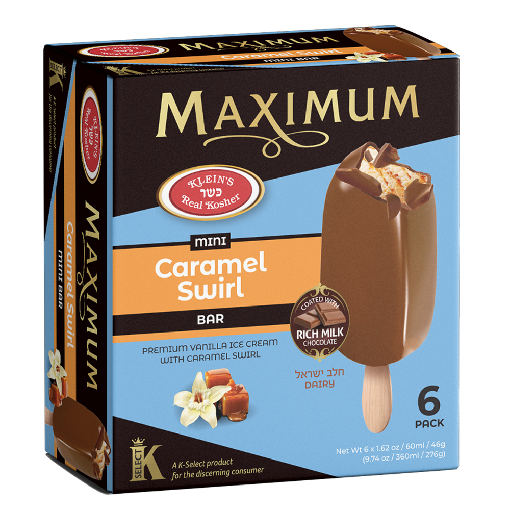 Klein's Ice Cream, Maximum Mini Caramel Swirl Ice Cream 6 x 1.62 Oz