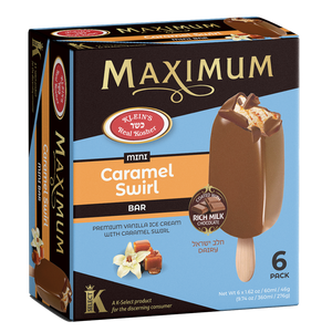 Klein's Ice Cream, Maximum Mini Caramel Swirl Ice Cream 6 x 1.62 Oz