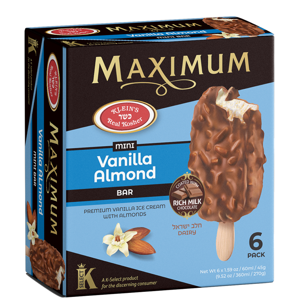 Klein's Ice Cream, Maximum Mini Vanilla Almond 6 X 1.59 Oz