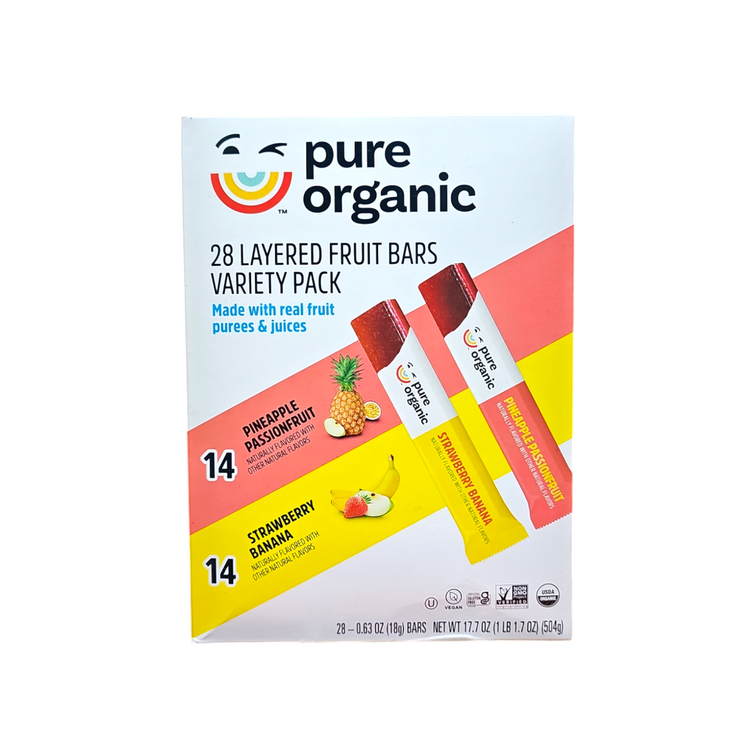 Pure Organic Layered Fruit Bars, Variety Pack, 0.63 oz, 28-count