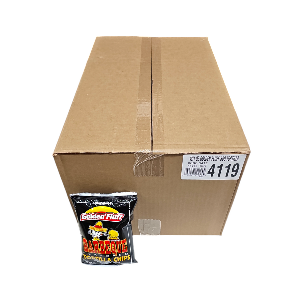 CASE Golden Fluff, Barbeque Flavored Tortilla Chips 1 Oz 48pk