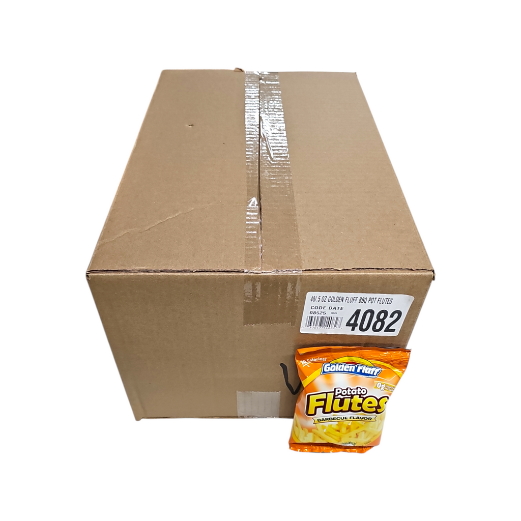 CASE Golden Fluff, Potato Flutes Barbecue Flavor .5 Oz 48pk