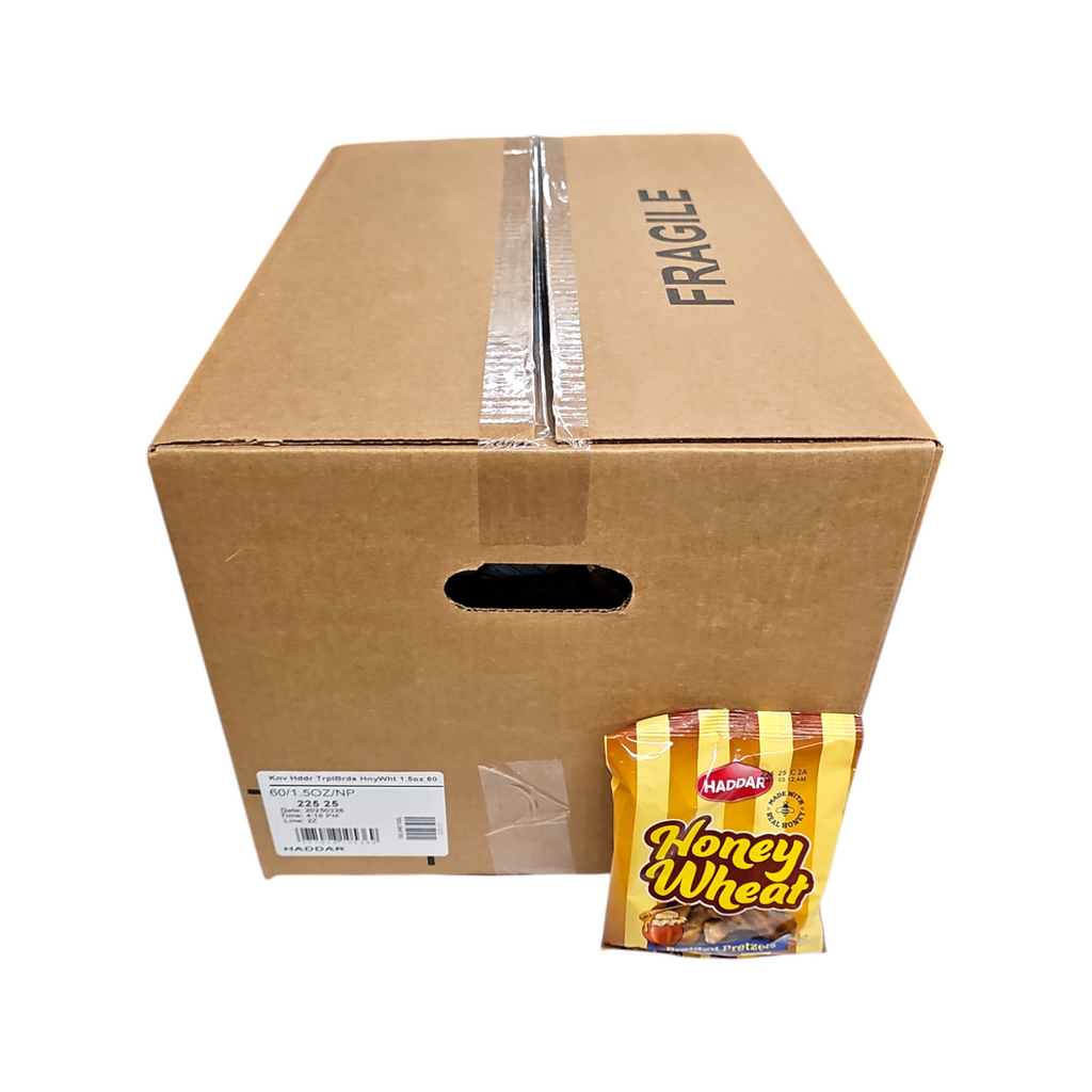 CASE Haddar, Honey Wheat Braided Pretzels 1.5 Oz 60pk