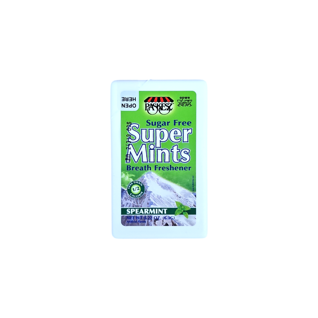 Paskesz,  Sugar Free Super Mints Spearmint .22 Oz