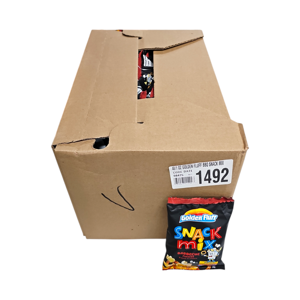 CASE Golden Fluff, Snack Mix Barbecue 1 Oz 48pk