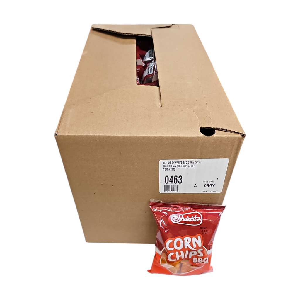 CASE Shwartz, Corn Chips BBQ 1 Oz 48pk