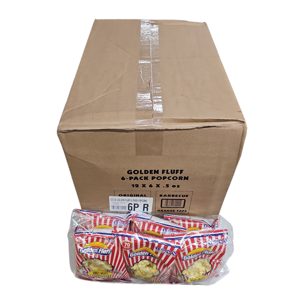 CASE Golden Fluff, 6 Pack Original Popcorn 3 Oz 12 pk