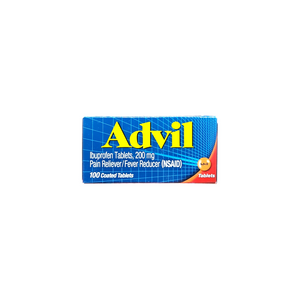 Advil, Ibuprofen 200mg Tablets for Pain & Fever Relief, 100 Coated Caplets
