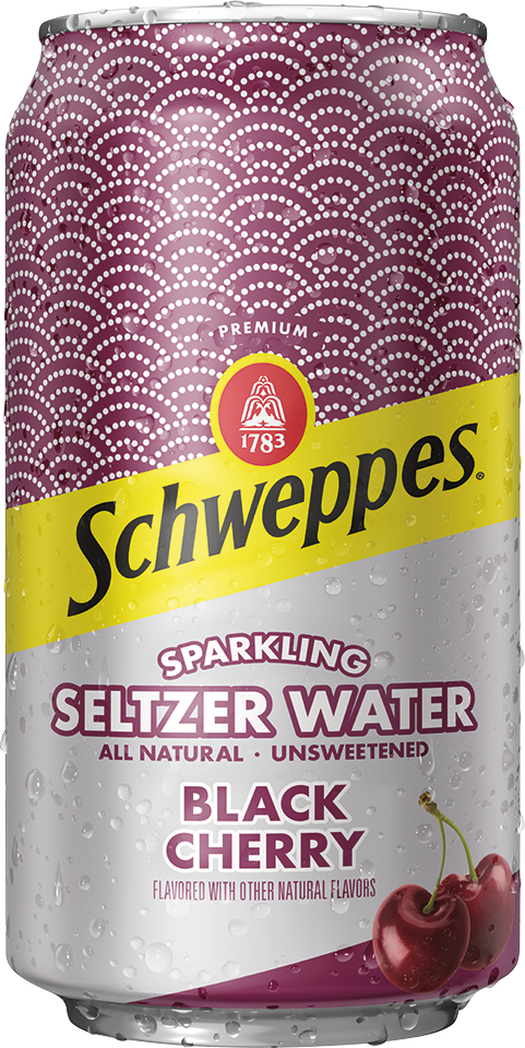 Can, Schweppes Sparkling Seltzer Water Black Cherry 12 Oz