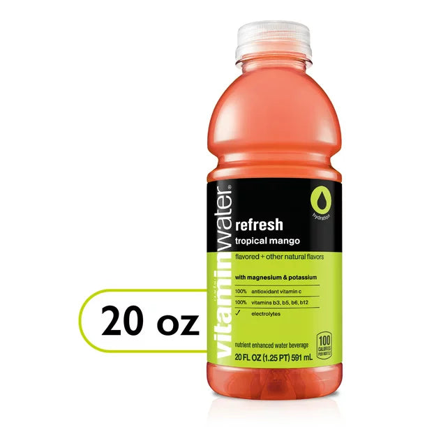 Glacau, Vitamin Water Refresh Tropical Mango 20 Oz