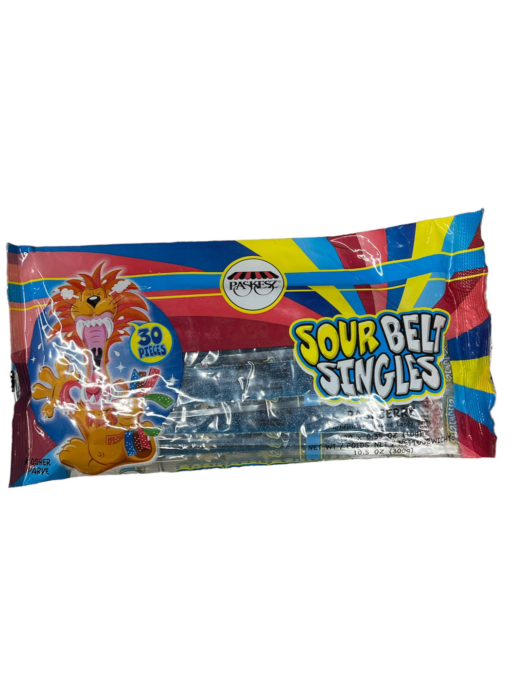 Paskesz Sour Belt Single Raspb Fampk 10.5 Oz